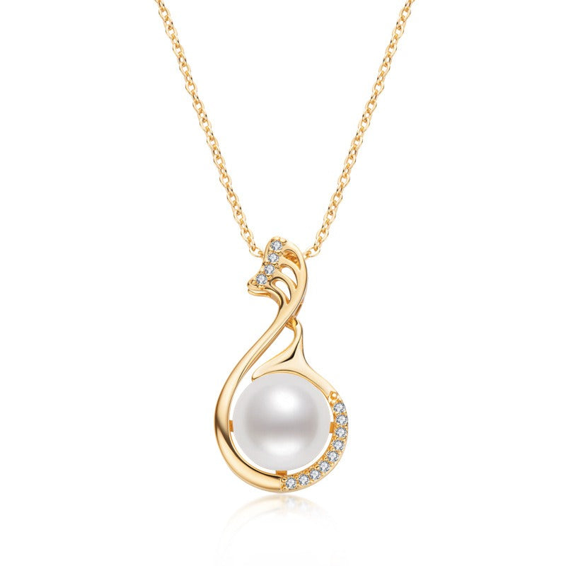 Little Swan White Freshwater Pearl Necklace