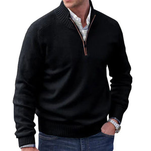 Men's Zipper Stand up Collar Sweater Wool