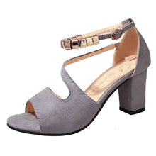 Load image into Gallery viewer, Fashion Women&#39;s Sandals with Thick Mid-Heel Buckle
