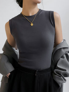 Cotton Small Round Neck Basic Versatile Camisole