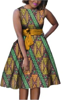 Batik Printed Cotton Dress and Skirt Combo
