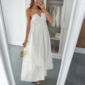 Halter Neck Beach Atmosphere Long Dress