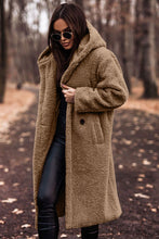 Load image into Gallery viewer, Long net color long sleeved woolen women&#39;s coat
