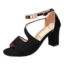 Load image into Gallery viewer, Fashion Women&#39;s Sandals with Thick Mid-Heel Buckle
