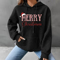 Christmas letter pattern printed top hoodie