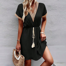 Load image into Gallery viewer, Casual Lace Splicing Short Dress for Women
