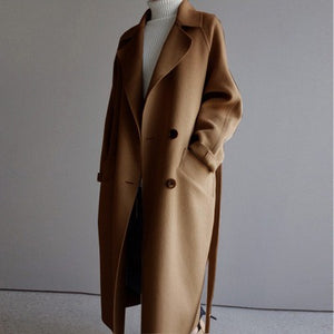 New medium length loose cashmere woolen coat