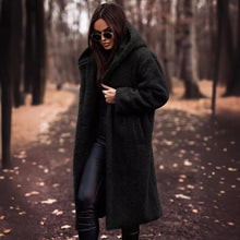 Load image into Gallery viewer, Long net color long sleeved woolen women&#39;s coat
