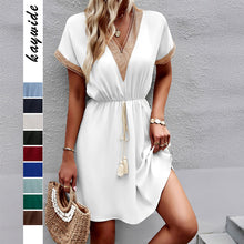 Load image into Gallery viewer, Casual Lace Splicing Short Dress for Women
