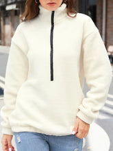 Load image into Gallery viewer, Turtleneck Half Zip Long Sleeve Sweatshirt
