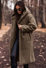 Load image into Gallery viewer, Long net color long sleeved woolen women&#39;s coat
