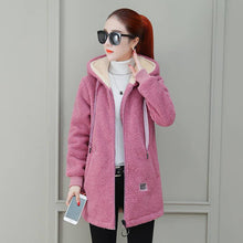 Load image into Gallery viewer, Women&#39;s coat with thick velvet and medium to long loose cardigan top
