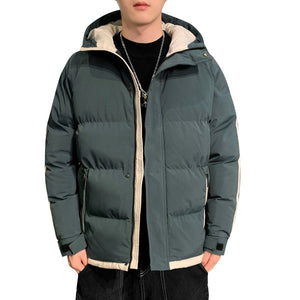 Men's new cotton coat, autumn and winter hooded cotton jacket