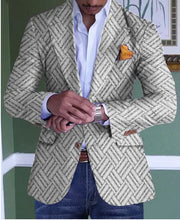 Load image into Gallery viewer, Men&#39;s Single Row Two Button Plaid Blazer
