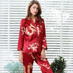 Simulated silk couple sleepwear