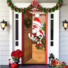 Load image into Gallery viewer, Christmas Forest Background Fabric Door Hanging for Christmas Party Decoration
