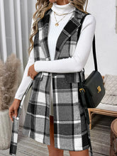 Load image into Gallery viewer, Perfee Tied Plaid Vest Coat
