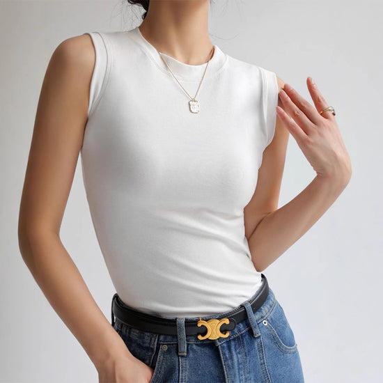 Cotton Small Round Neck Basic Versatile Camisole