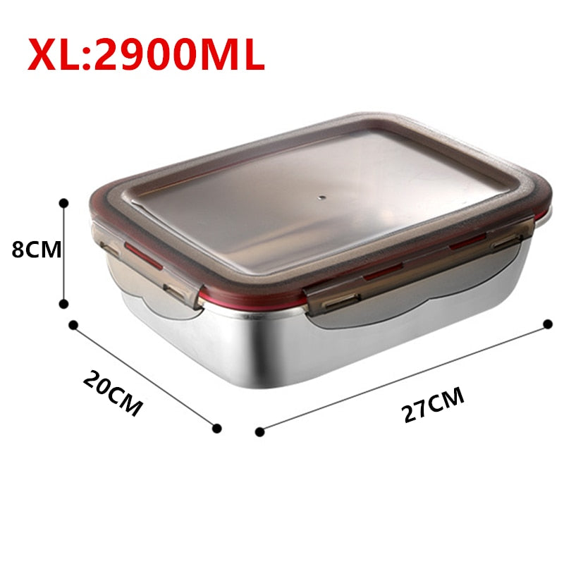 304 Stainlesss Steel Leak Proof Picnic Box Lunch Box with Lid Bento Box Food Storage Containers For Kids Portable Food Bento Box