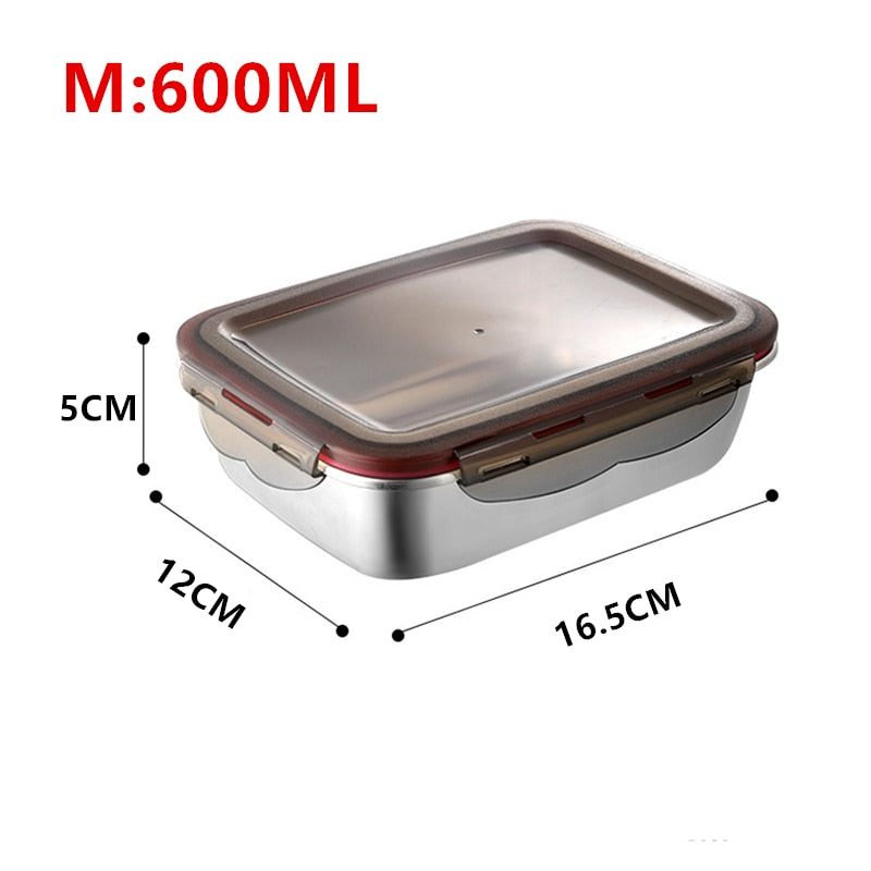 304 Stainlesss Steel Leak Proof Picnic Box Lunch Box with Lid Bento Box Food Storage Containers For Kids Portable Food Bento Box