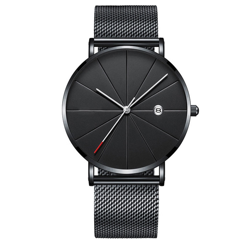 Stainless Steel Quartz Wristwatches Fashion Gold Men Watches Ultra-thin
