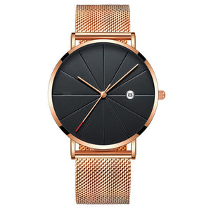 Stainless Steel Quartz Wristwatches Fashion Gold Men Watches Ultra-thin