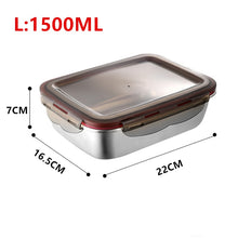 Load image into Gallery viewer, 304 Stainlesss Steel Leak Proof Picnic Box Lunch Box with Lid Bento Box Food Storage Containers For Kids Portable Food Bento Box
