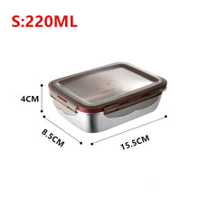 Load image into Gallery viewer, 304 Stainlesss Steel Leak Proof Picnic Box Lunch Box with Lid Bento Box Food Storage Containers For Kids Portable Food Bento Box
