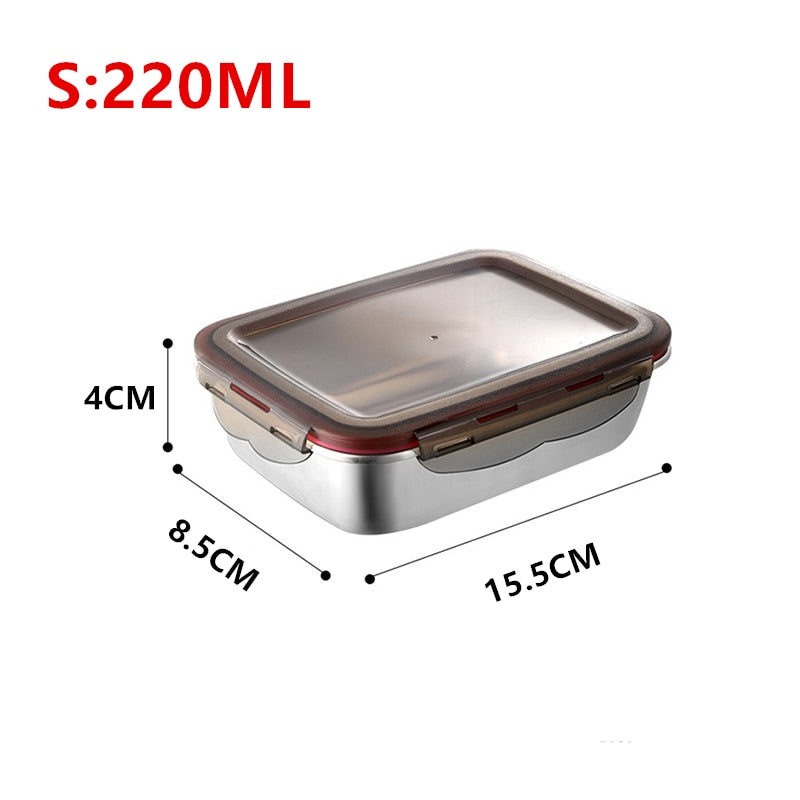 304 Stainlesss Steel Leak Proof Picnic Box Lunch Box with Lid Bento Box Food Storage Containers For Kids Portable Food Bento Box