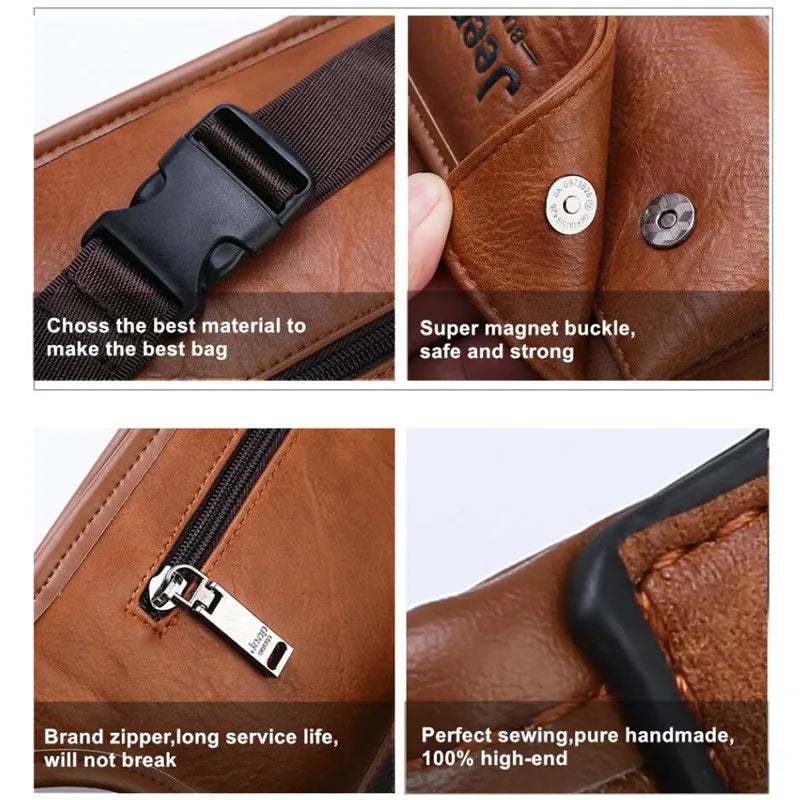 JEEP BULUO Brand Casual Functional Money Phone Belt Bag