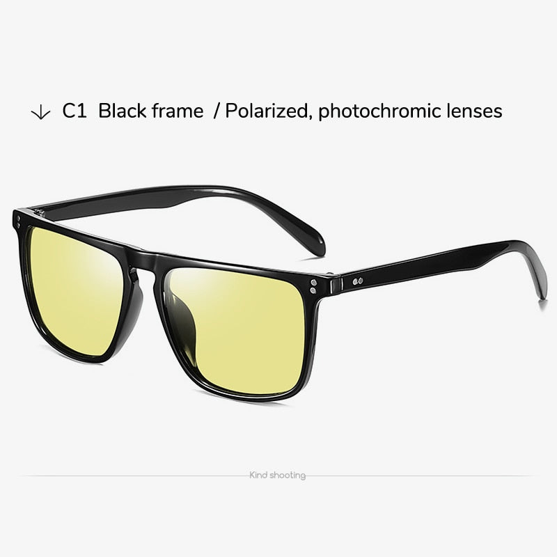 Toketorism Day and Night Photochromic Sunglasses Polarized Yellow Glasses for Driving