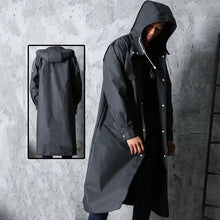 Load image into Gallery viewer, Black Fashion Adult Waterproof Long Raincoat Women Men Rain Coat
