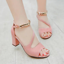 Load image into Gallery viewer, Fashion Women&#39;s Sandals with Thick Mid-Heel Buckle
