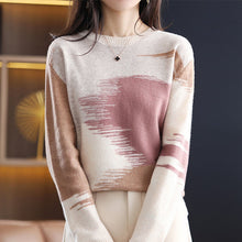 Load image into Gallery viewer, Fashion Round Neck Contrast Color Sweater
