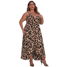 Load image into Gallery viewer, Women&#39;s V-neck Strap Leopard Print Dress
