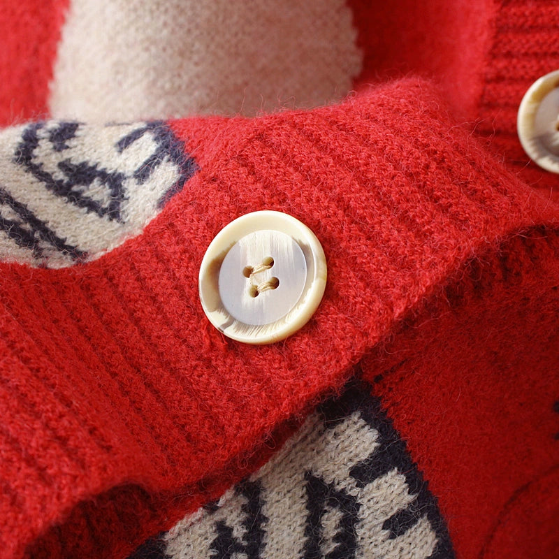 Genuine Christmas Style Knitted Cardigan Sweater