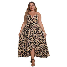 Load image into Gallery viewer, Women&#39;s V-neck Strap Leopard Print Dress
