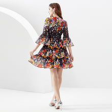 Load image into Gallery viewer, Short Trendy Trumpet Sleeve Dress
