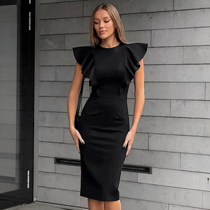 Slim-fit Sheath High Waist Dress