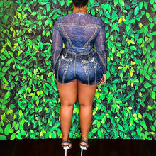 Load image into Gallery viewer, Women&#39;s Denim-like Printed Long-sleeved Jumpsuit
