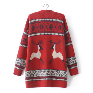 Genuine Christmas Style Knitted Cardigan Sweater