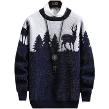 Load image into Gallery viewer, Velvet Christmas Tree round Neck Knitted Cotton Knitwear
