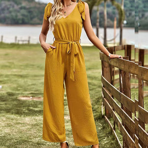 Ladies New Elegant Solid Color Jumpsuit