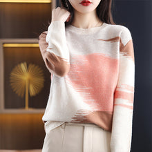 Load image into Gallery viewer, Fashion Round Neck Contrast Color Sweater
