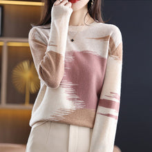 Load image into Gallery viewer, Fashion Round Neck Contrast Color Sweater
