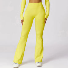 Load image into Gallery viewer, Fashion Wide Leg Tight Seamless Hip Lifting Yoga Bell-Bottom Pants Abdominal-Shaping High Waist Bootcut Casual Sports Pants Pants
