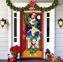 Load image into Gallery viewer, Christmas Forest Background Fabric Door Hanging for Christmas Party Decoration
