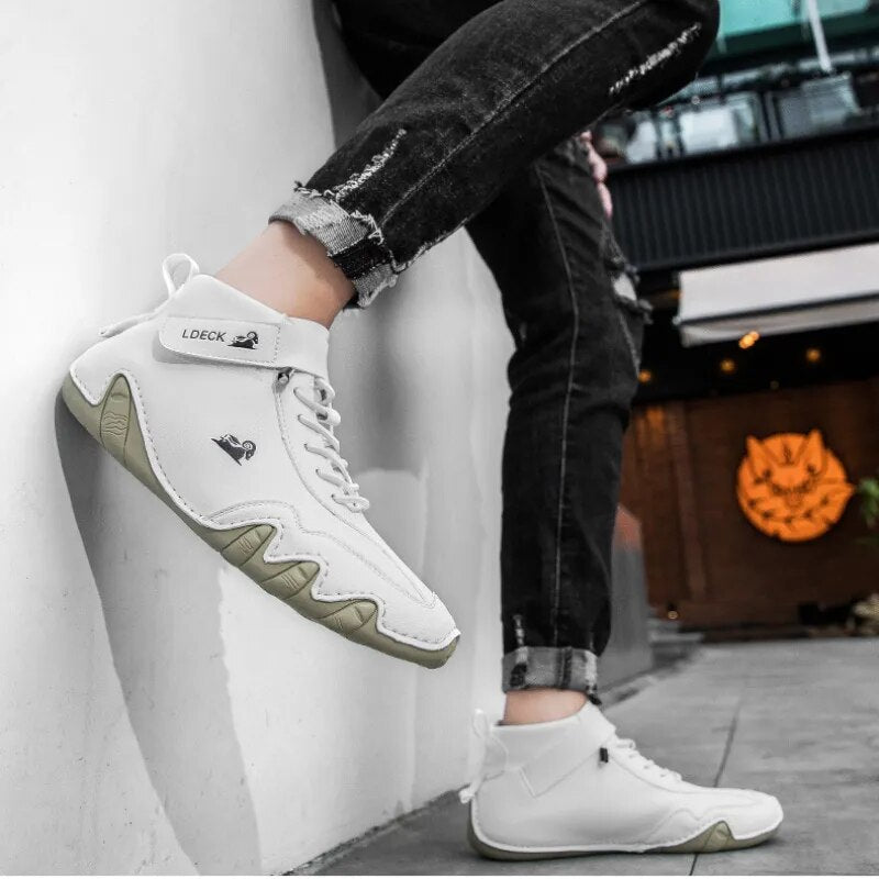 Men Casual Boots Leather Men Shoes Luxury Brand High Quality Ankle Boots