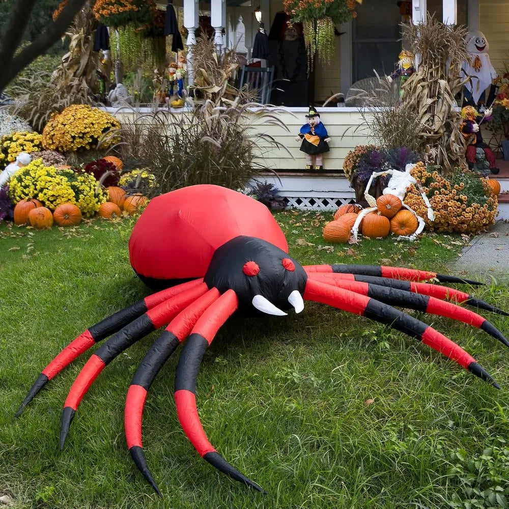 8 FT Halloween Decorations Outdoor Decor - LED Rotating Lights Inflatable Spider Blow Up
