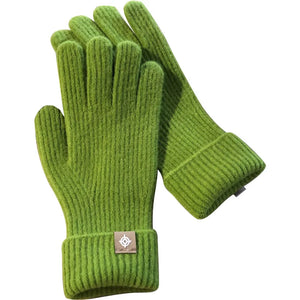 1 pair  Pure  Wool Knitted Labeling Gloves Finger Exposed